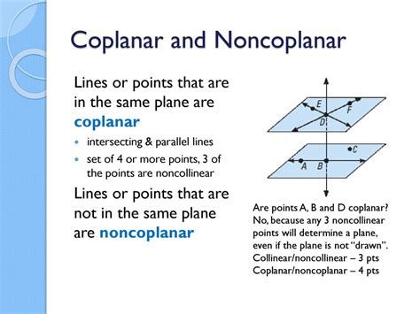 what are non coplanar points|non coplanar vs collinear.